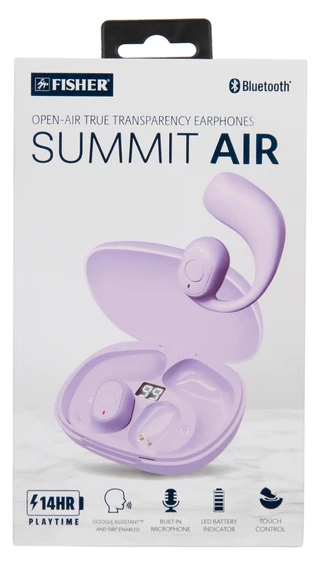 Thumbnail 1: Fisher Summit Air Open-Air True Transparency Earphones 