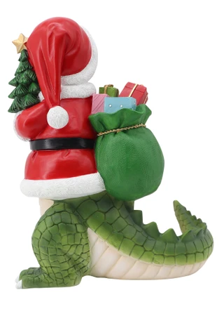 Thumbnail 2: Magical Season 12" Resin Alligator Christmas Tree 