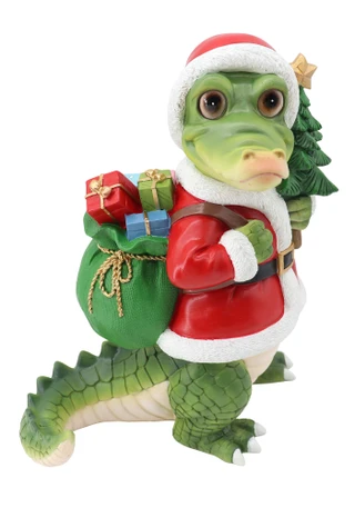 Thumbnail 1: Magical Season 12" Resin Alligator Christmas Tree 