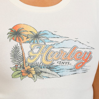 Thumbnail 3: Hurley Juniors Short Sleeve Easy Palm Print Crop Top 