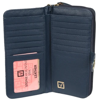 Thumbnail 2: Stone Mountain Paisley Embossed Leather Zip Around Wallet 