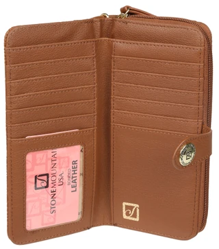Thumbnail 2: Stone Mountain Paisley Embossed Leather Zip Around Wallet 