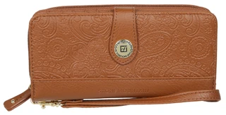 Thumbnail 1: Stone Mountain Paisley Embossed Leather Zip Around Wallet 