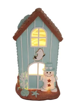 Thumbnail 1: Magical Season 14" LED Coastal Resin House 