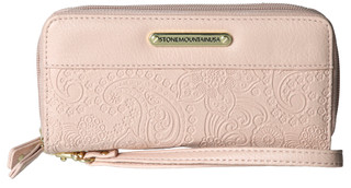 Thumbnail 1: Stone Mountain Paisley Embossed Leather Double Zip Around Wallet 