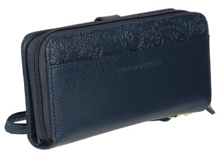 Thumbnail 2: Stone Mountain Paisley Embossed Leather Double Zip Around Wallet 