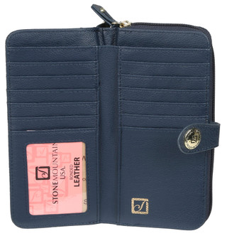 Thumbnail 3: Stone Mountain Paisley Embossed Leather Double Zip Around Wallet 