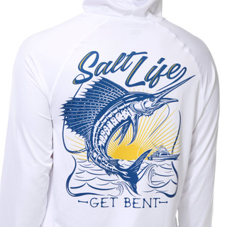 Thumbnail 2: Salt Life Men's Long Sleeve Hooded Graphic Performance Shirt 