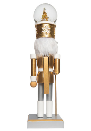 Thumbnail 2: Magical Season 15" Gold Nutcracker with Water Globe 