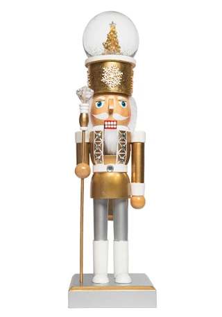 Thumbnail 1: Magical Season 15" Gold Nutcracker with Water Globe 