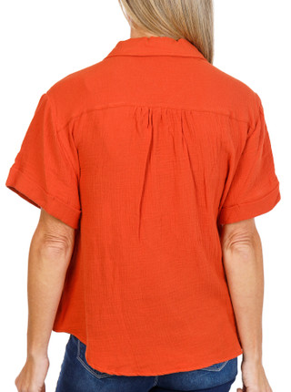 Thumbnail 2: Hearts of Palm Women's Short Sleeve Henley Top w/ Front Pocket 