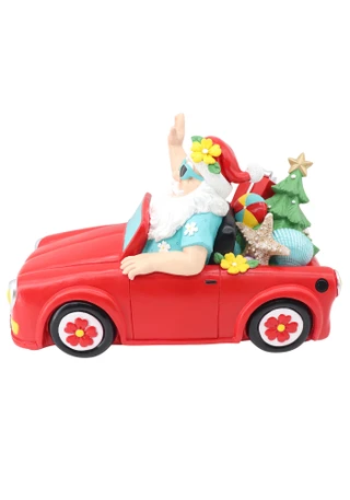 Thumbnail 1: Magical Season 12" Polyresin Coastal Santa Car 