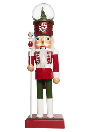 Thumbnail 1: Magical Season 15" Traditional Santa Water Globe Head with Tree 