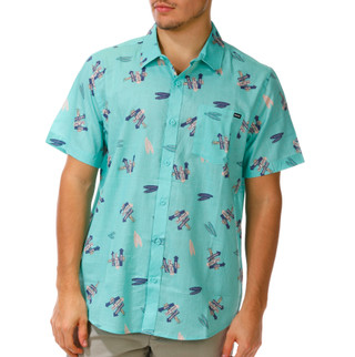 Thumbnail 1: Hurley Men's Short Sleeve Roadsign Button Down Shirt 