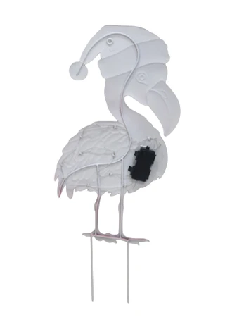 Thumbnail 2: Magical Season 27" LED Flamingo with Santa Hat Yard Stake 