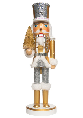 Thumbnail 1: Magical Season 14" Gold Nutcracker with Tree 