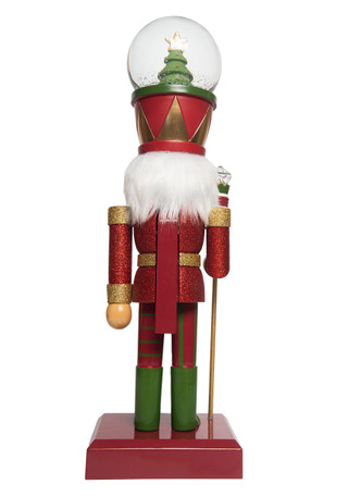 Thumbnail 2: Magical Season 14" Red Nutcracker with Snow Globe 
