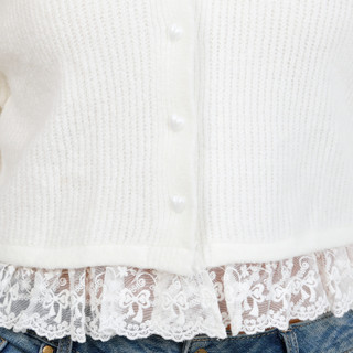Thumbnail 2: Forever 21 Juniors Button Down Cardigan w/ Lace Hem 