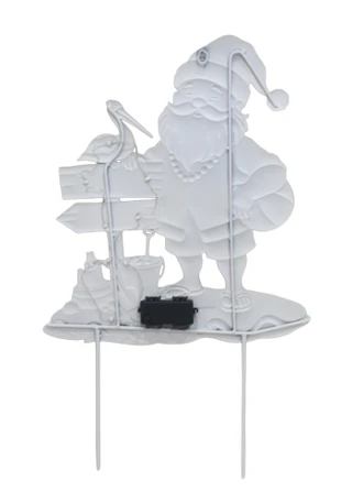 Thumbnail 2: Magical Season 25" LED Metal Coastal Santa Yard Stake 