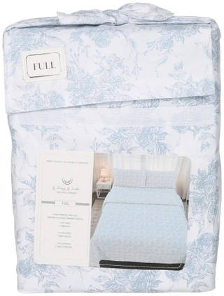 Thumbnail 1: CHD Home Textiles 4 Pc Toile Rose Full Sheet Set 