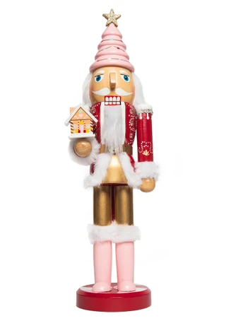 Thumbnail 1: Magical Season 14" Red & Pink Nutcracker with Tree Hat 