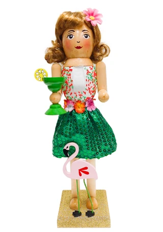 Thumbnail 1: Magical Season 14" Hawaiian Girl on Beach Nutcracker 