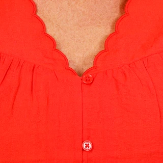 Thumbnail 3: NINE WEST Women's Scallop V-Neck Button Down Top 