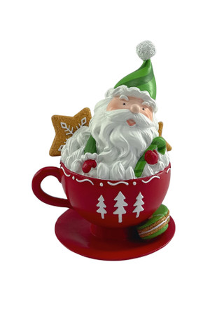 Thumbnail 1: Magical Season 6.5" Resin Santa in Holiday Mug 