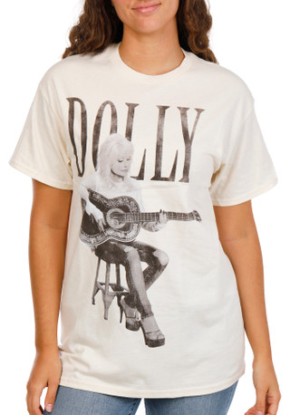 Thumbnail 1: DOLLY PARTON Juniors Graphic Boyfriend Tee 