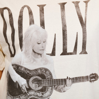 Thumbnail 3: DOLLY PARTON Juniors Graphic Boyfriend Tee 
