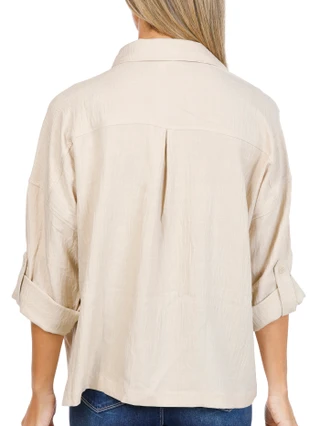 Thumbnail 3: MAX STUDIO Women's Long Sleeve Split Neck Top 