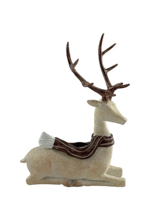 Thumbnail 1: Magical Season 10.25" Resin Laying Woodgrain Deer 