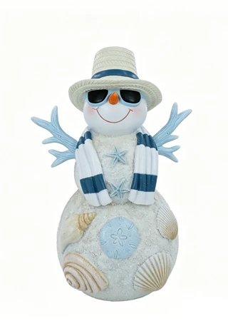 Thumbnail 1: Magical Season 8" Resin Coastal Sand Snowmen 