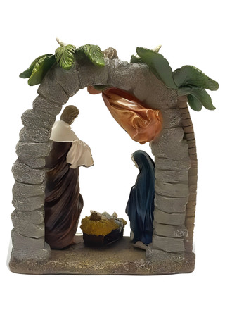 Thumbnail 2: Magical Season 8" Coastal Palm Tree Nativity Scene 