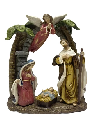 Thumbnail 1: Magical Season 8" Coastal Palm Tree Nativity Scene 