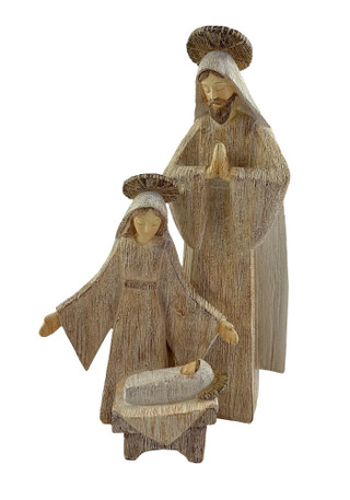 Thumbnail 1: Magical Season 12.25" Resin Woodgrain Nativity Scene 