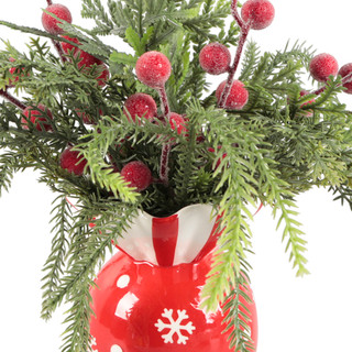 Thumbnail 2: FLORA BUNDA 13" Real Touch Evergreen Christmas Arrangement 