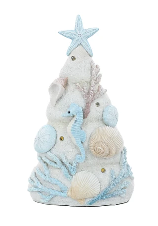 Thumbnail 2: Magical Season 10" LED Resin Coastal Sand Christmas Tree 