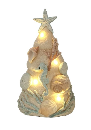 Thumbnail 1: Magical Season 10" LED Resin Coastal Sand Christmas Tree 