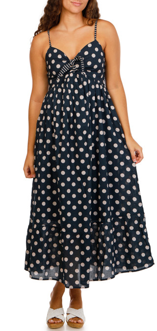 Thumbnail 1: JAPNA Juniors Sleeveless Tie Center-Front Midi Dress 