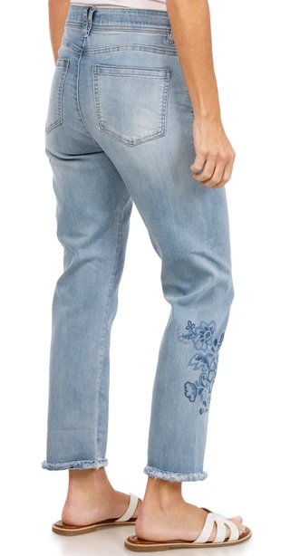 Thumbnail 3: Demo Women's Embroidered Slim Straight Jeans 