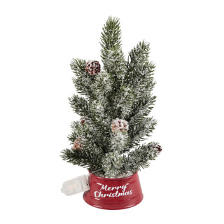 Thumbnail 2: FLORA BUNDA 10.5" LED Frosted Christmas Tree 