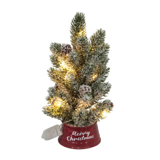 Thumbnail 1: FLORA BUNDA 10.5" LED Frosted Christmas Tree 