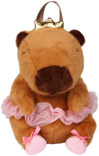 Thumbnail 1: Carried Away by Stepping Stones Girls Plush Capybara Ballerina Backpack 