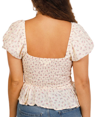 Thumbnail 2: Trixxi Juniors Short Sleeve Floral Print Top 