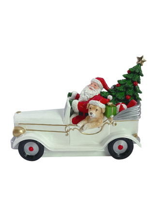 Thumbnail 1: Magical Season 11.8" Resin Santa in Car 