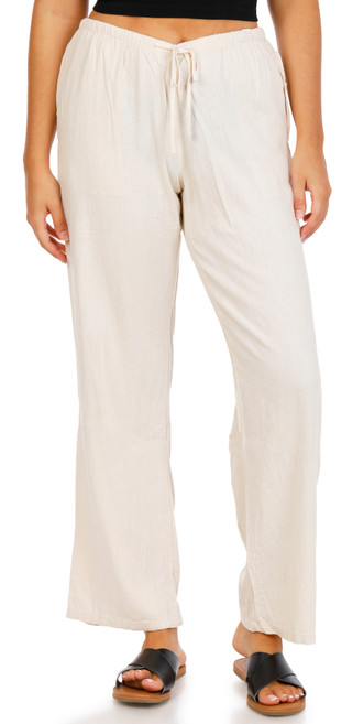 Thumbnail 1: Cali 1850 Juniors Drawstring Linen Beach Pants 