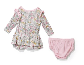 Thumbnail 2: MILKBERRY Baby Girl 3 Pc Long Sleeve Floral Dress 