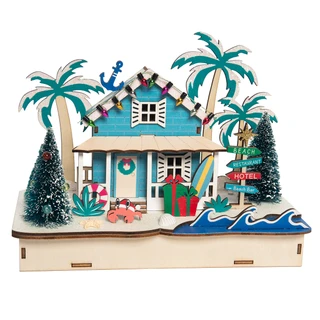 Thumbnail 2: Magical Season 7" Laser Cut Beach House - Yellow 