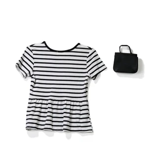 Thumbnail 2: Btween Girls 2 Pc Short Sleeve Ribbed Bow Top & Purse 